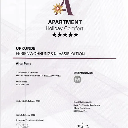 Alte Post Saas-fee Apartment